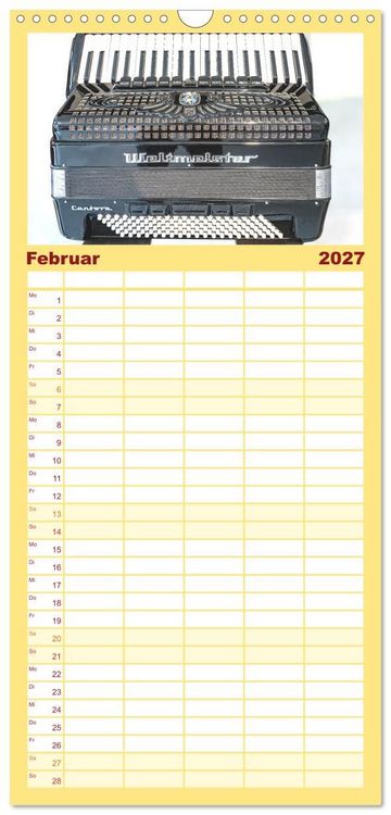 Produktbild: Familienplaner 2027 - Akkordeon, Hast Du da noch T&ouml;ne? mit 5 Spalten (Wandkalender, 21 x 45 cm) CALVENDO