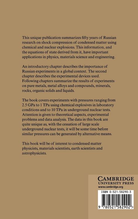 Produktbild: Shock Compression of Condensed Materials