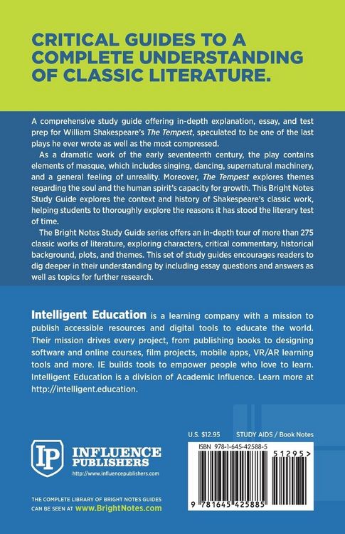 Produktbild: Study Guide to The Tempest by William Shakespeare