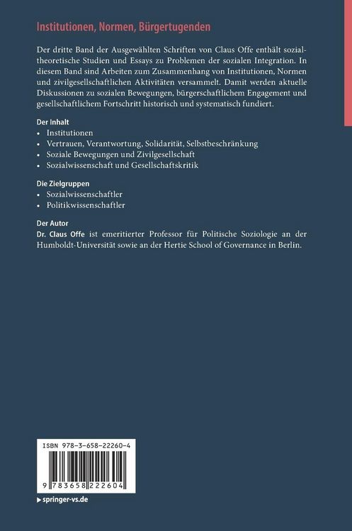 Produktbild: Institutionen, Normen, B&uuml;rgertugenden