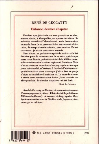 Produktbild: Enfance, dernier chapitre
