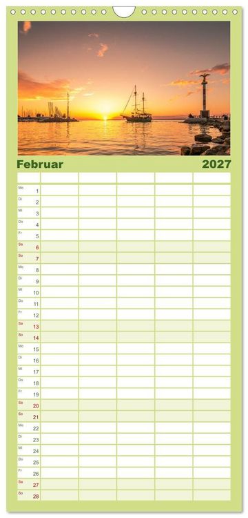 Produktbild: Familienplaner 2027 - So sch&ouml;n ist Ungarn. Sehenswertes am Balaton und in Budapest mit 5 Spalten (Wandkalender, 21 x 45 cm) CALVENDO