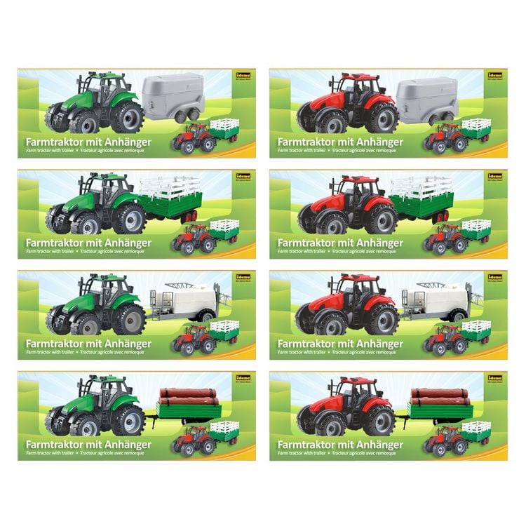 Produktbild: Idena Traktor mit Anh&auml;nger 8fach sortiert