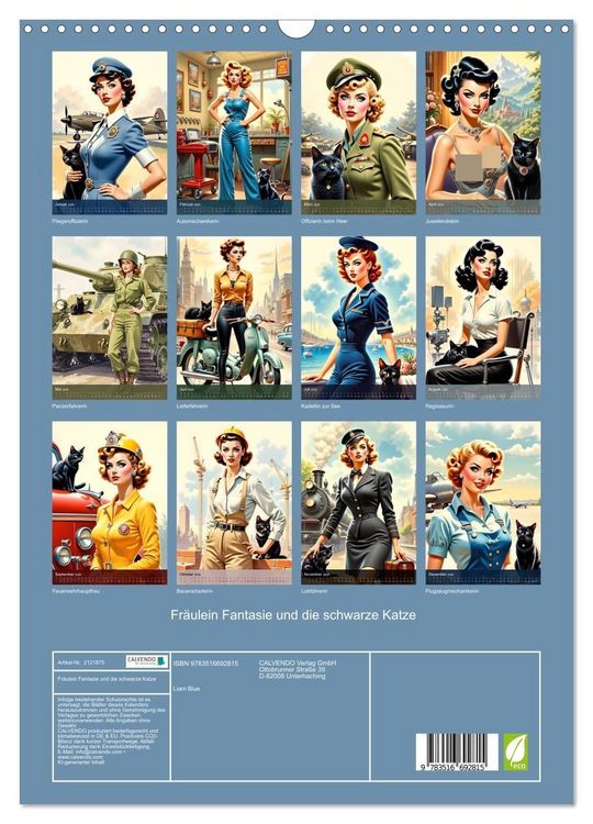 Produktbild: Fr&auml;ulein Fantasie und die schwarze Katze (Wandkalender 2026 DIN A3 hoch), CALVENDO Monatskalender