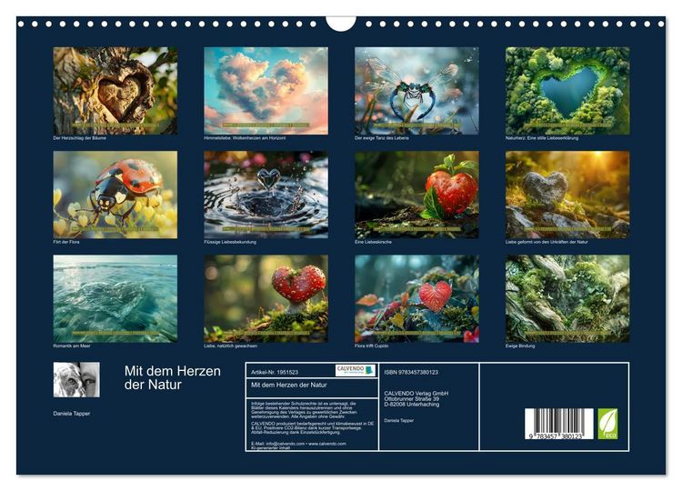 Produktbild: Mit dem Herzen der Natur (Wandkalender 2026 DIN A3 quer), CALVENDO Monatskalender