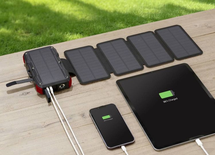 Produktbild: VOLTCRAFT VC-SPB-20.000 VC-14456835 Solar-Powerbank Ladestrom Solarzelle 3A 20000 mAh