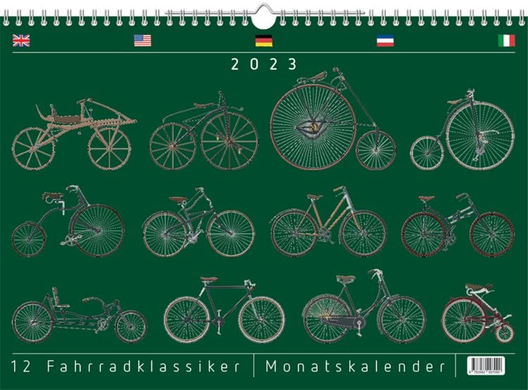 Produktbild: 2023, 12 Fahrradklassiker, Wandkalender