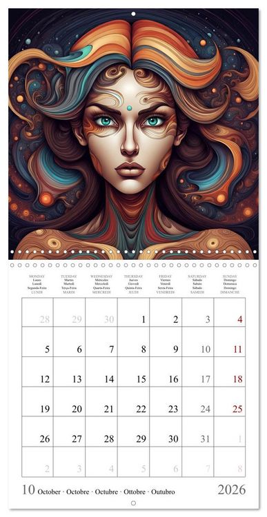 Produktbild: Cosmic sorceresses (Wall Calendar 2026 12 &times; 12 Inch) CALVENDO 12 Month Wall Calendar
