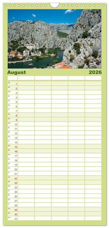 Produktbild: Familienplaner 2026 - Kroatien mit 5 Spalten (Wandkalender, 21 x 45 cm) CALVENDO