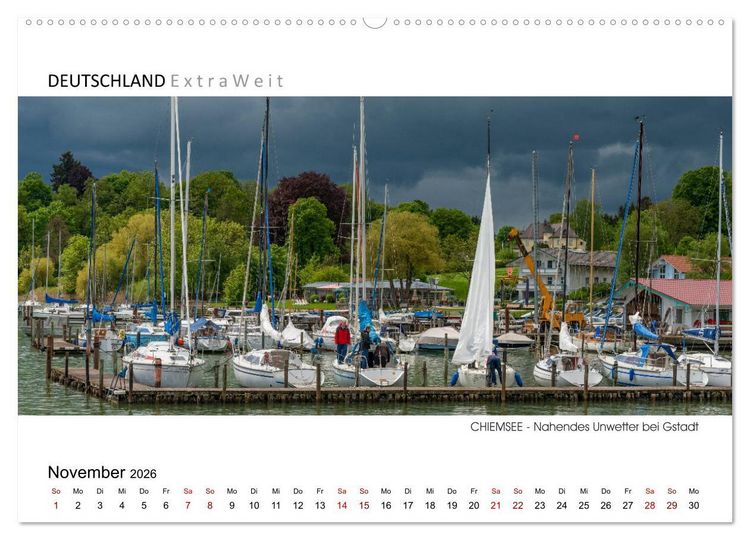 Produktbild: Wei&szlig;blaue Impressionen vom Chiemsee (Wandkalender 2026 DIN A2 quer), CALVENDO Monatskalender