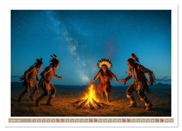 Produktbild: Spiritual Native American (High Quality Premium Wall Calendar 2026 DIN A2 landscape),CALVENDO 12 Month Wall Calendar