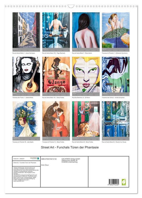 Produktbild: Street Art - Funchals T&uuml;ren der Phantasie (Wandkalender 2026 DIN A2 hoch), CALVENDO Monatskalender