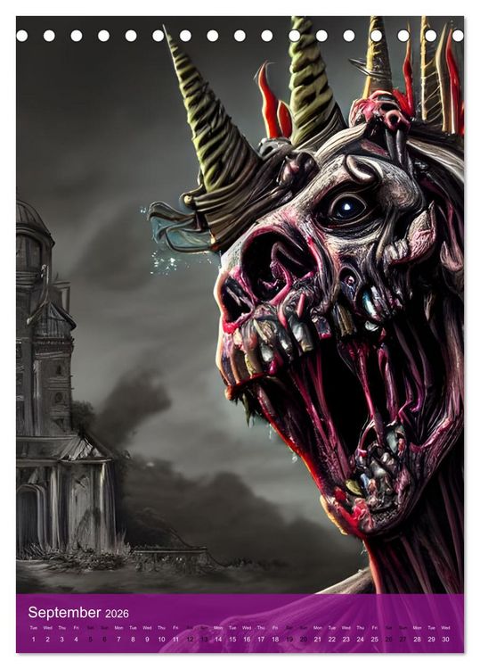 Produktbild: Zombiecorns (Desk Calendar 2026 DIN A5 portrait), CALVENDO 12 Month DeskCalendar