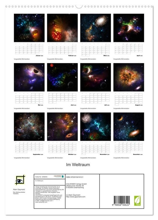 Produktbild: Im Weltraum (hochwertiger Premium Wandkalender 2026 DIN A2 hoch), Kunstdruck in Hochglanz