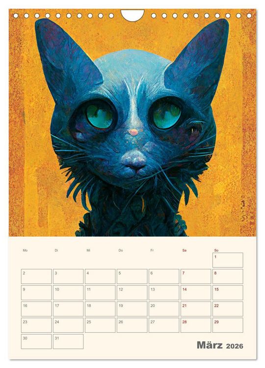 Produktbild: Die 7 Leben einer Katze (Wandkalender 2026 DIN A4 hoch), CALVENDO Monatskalender