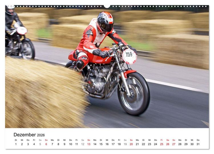 Produktbild: Faszination Oldtimer Motorrad - Momentaufnahmen von Hamburger Stadtparkrennen (Wandkalender 2026 DIN A2 quer), CALVENDO Monatskalender