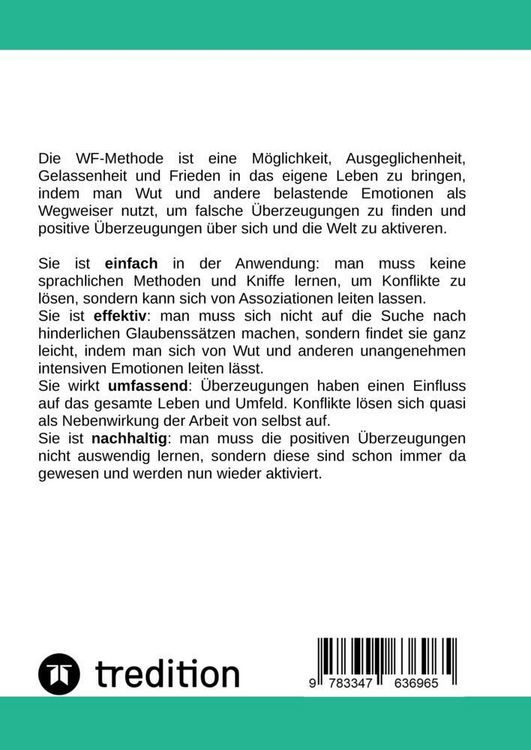 Produktbild: Die WF-Methode - eine nachhaltige und effektive M&ouml;glichkeit, Konflikte zu l&ouml;sen!