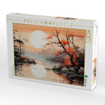 Produktbild: CALVENDO Puzzle Sonnenuntergang am See | 1000 Teile Lege-Gr&ouml;&szlig;e 64x48cm Foto-Puzzle f&uuml;r gl&uuml;ckliche Stunden
