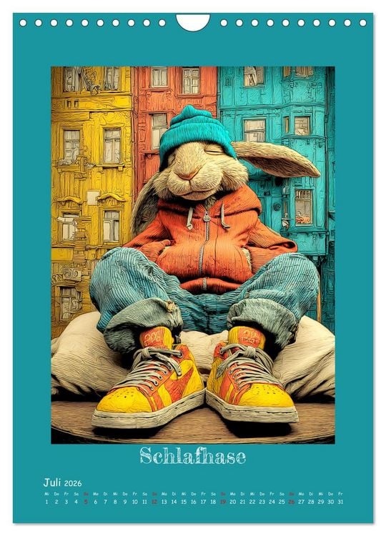 Produktbild: Urban Rabbits. Coole Stadthasen mit Charakter (Wandkalender 2026 DIN A4 hoch), CALVENDO Monatskalender