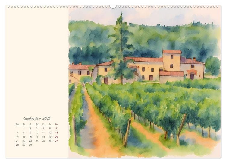Produktbild: Rundreise durch die Toskana (Wandkalender 2026 DIN A2 quer), CALVENDO Monatskalender