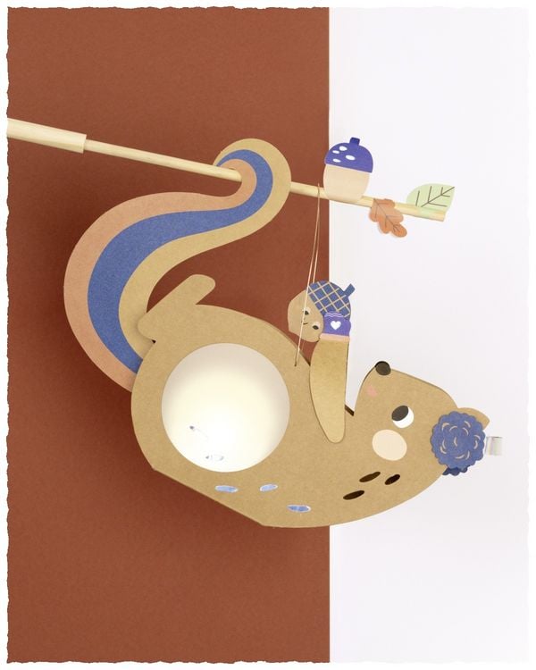 Produktbild: FOLIA Bastelartikel DIY Laterne SQUIRREL, inkl. 1 LED-Licht und Batterien