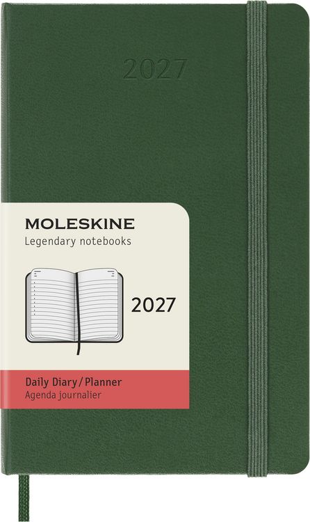 Produktbild: Moleskine 12 Monate Tageskalender 2027, Pocket/A6, 1 Tag = 1 Seite, Fester Einband, Myrtengr&uuml;n