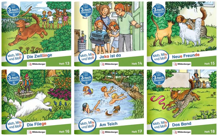 Produktbild: Paket &ndash; Mats, Mila und Molli &ndash; Heft 13&ndash;18, Schwierigkeitsstufe B