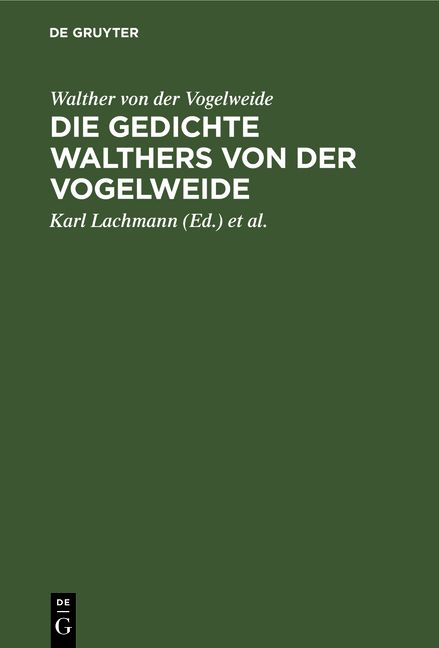 Produktbild: Die Gedichte Walthers von der Vogelweide