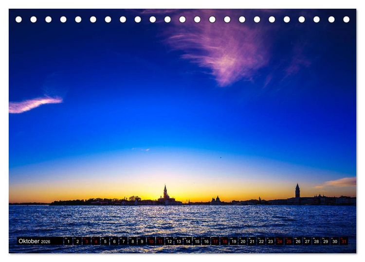 Produktbild: Venedig - Pal&auml;ste, Br&uuml;cken und Kan&auml;le (Tischkalender 2026 DIN A5 quer), CALVENDO Monatskalender