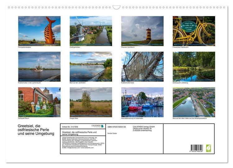 Produktbild: Greetsiel, die ostfriesische Perle und seine Umgebung (Wandkalender 2026 DIN A2 quer), CALVENDO Monatskalender