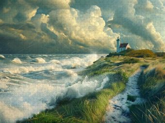 Produktbild: CALVENDO Puzzle Ein Motiv aus dem Kalender "Sturmwarnung an der K&uuml;ste" | 1000 Teile Lege-Gr&ouml;&szlig;e 64x48cm Foto-Puzzle f&uuml;r gl&uuml;ckliche Stunden