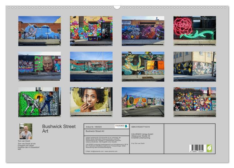 Produktbild: Bushwick Street Art (Wandkalender 2026 DIN A2 quer), CALVENDO Monatskalender