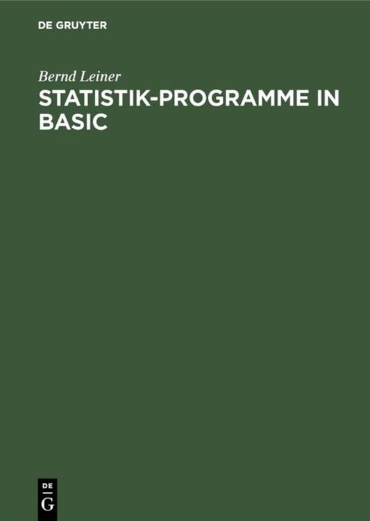 Produktbild: Statistik-Programme in BASIC