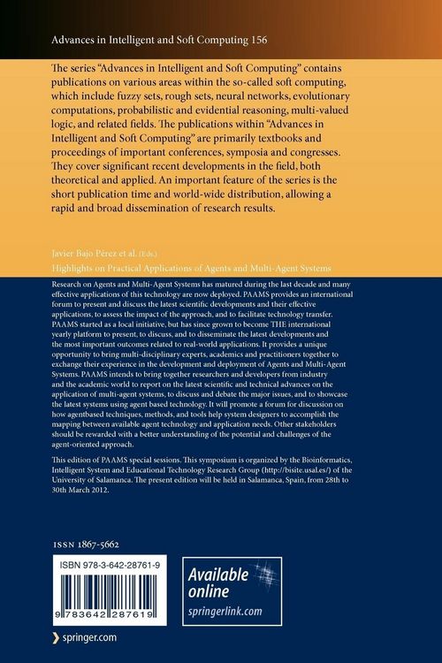 Produktbild: Highlights on Practical Applications of Agents and Multi-Agent Systems