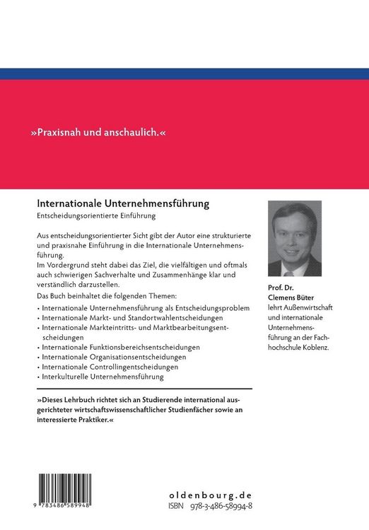 Produktbild: Internationale Unternehmensf&uuml;hrung