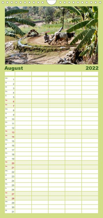Produktbild: Familienplaner Alltagsleben in Indien (Wandkalender 2022 , 21 cm x 45 cm, hoch)