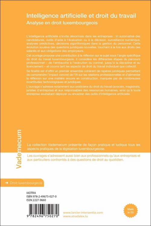 Produktbild: Intelligence Artificielle et Droit du Travail: Analyse en Droit