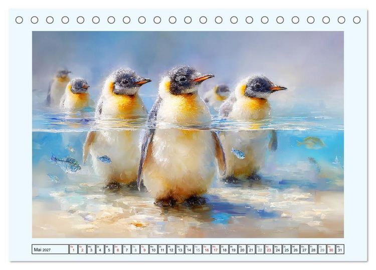 Produktbild: Pinguine. Momente im ewigen Eis (Tischkalender 2027 DIN A5 quer), CALVENDO Monatskalender