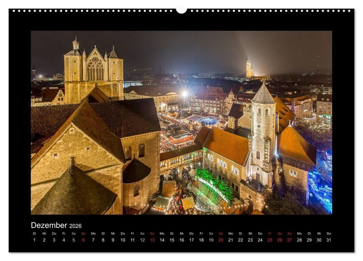 Produktbild: BRAUNSCHWEIG - Abendliche Impressionen (hochwertiger Premium Wandkalender 2026 DIN A2 quer), Kunstdruck in Hochglanz