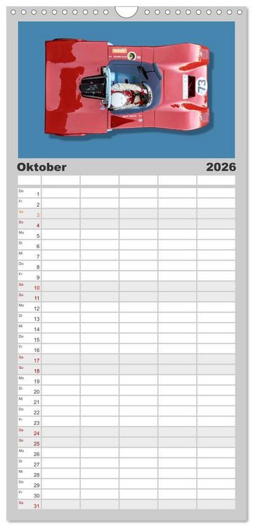 Produktbild: Familienplaner 2026 - Legenden des Rennsports Historic Sports Cars 1960-1975 mit 5 Spalten (Wandkalender, 21 x 45 cm) CALVENDO