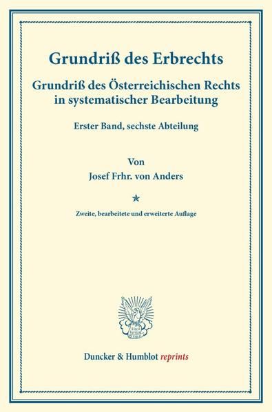 Produktbild: Grundri&szlig; des Erbrechts.