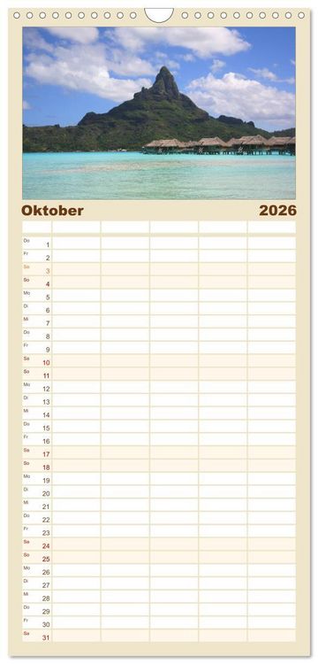Produktbild: Familienplaner 2026 - Urlaubstr&auml;ume mit 5 Spalten (Wandkalender, 21 x 45 cm) CALVENDO