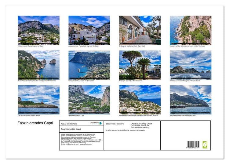 Produktbild: Faszinierendes Capri (Wandkalender 2026 DIN A2 quer), CALVENDO Monatskalender