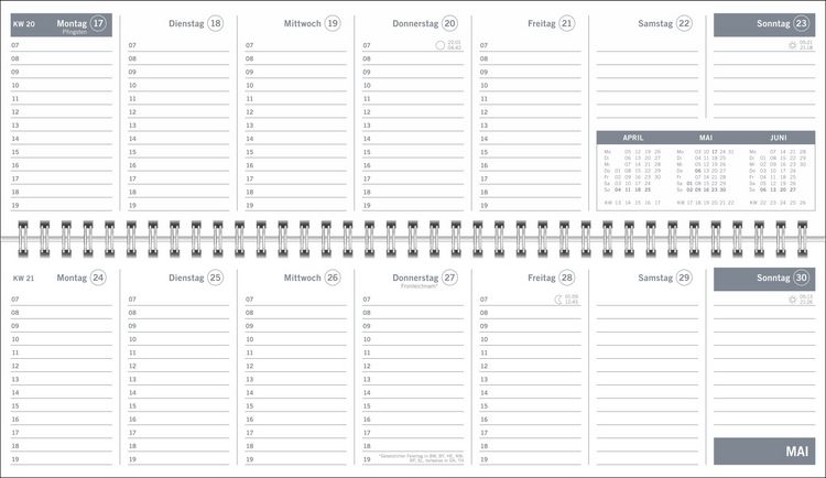 Produktbild: times&more Gr&uuml;n Wochenquerplaner 2027