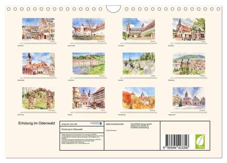 Produktbild: Erholung im Odenwald (Wandkalender 2027 DIN A4 quer), CALVENDO Monatskalender