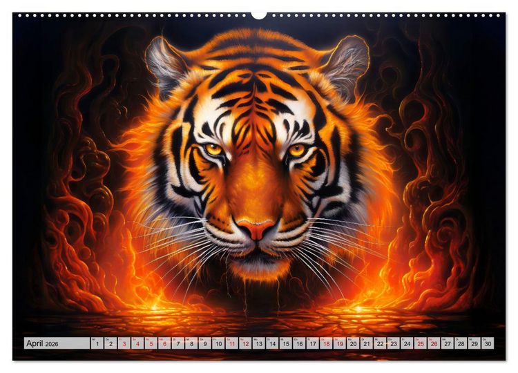 Produktbild: Jahr des Tigers - Portr&auml;ts des chinesischen Tierkreiszeichens (Wandkalender 2026 DIN A2 quer), CALVENDO Monatskalender