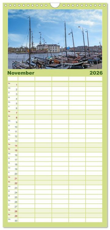 Produktbild: Familienplaner 2026 - Amsterdam am Tag und bei Nacht mit 5 Spalten (Wandkalender, 21 x 45 cm) CALVENDO