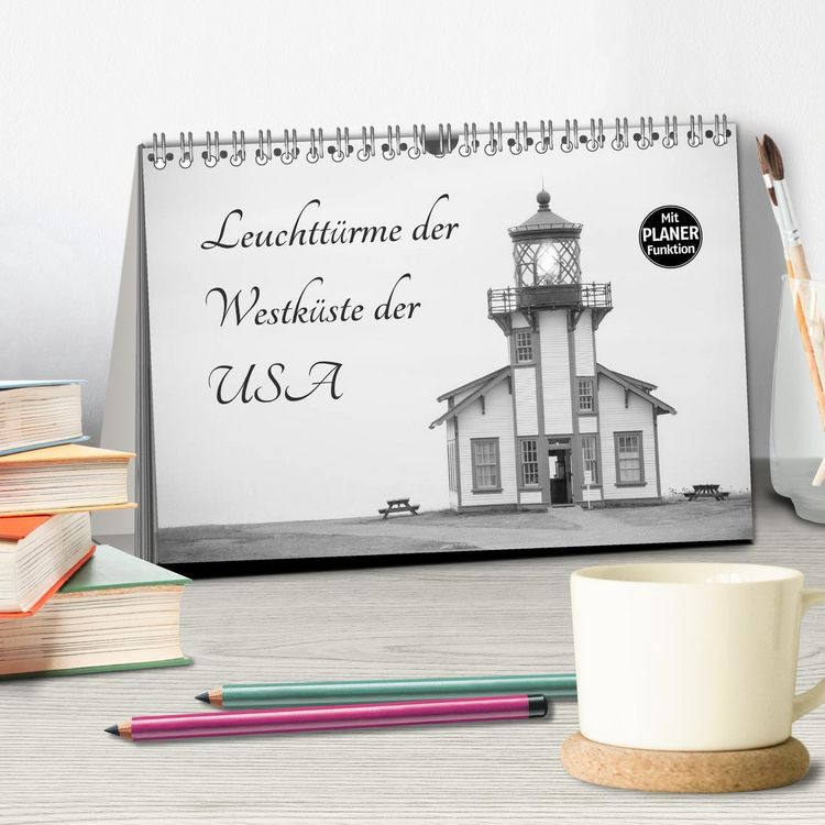 Produktbild: Leuchtt&uuml;rme der Westk&uuml;ste der USA (Tischkalender 2026 DIN A5 quer), CALVENDO Monatskalender