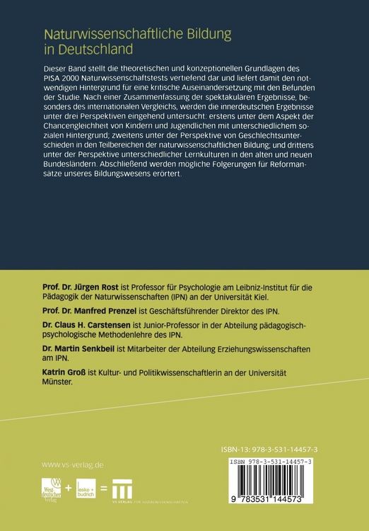 Produktbild: Naturwissenschaftliche Bildung in Deutschland