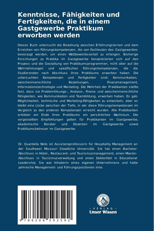 Produktbild: Kenntnisse, F&auml;higkeiten und Fertigkeiten, die in einem Gastgewerbe Praktikum erworben werden